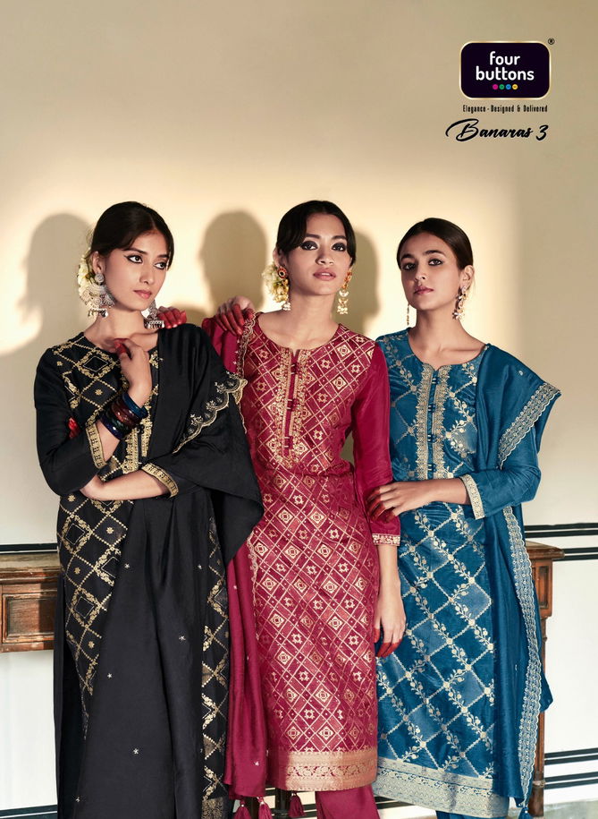 Banaras 3 By Four Buttons Readymade Salwar Kameez
